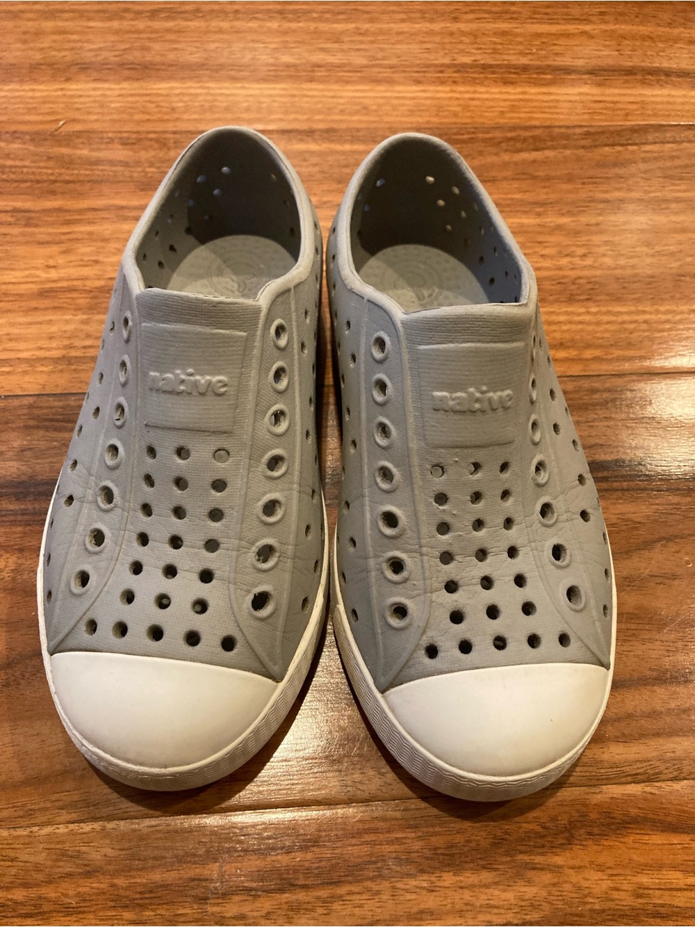 Native Gray and white Slip-On Shoes  size C11